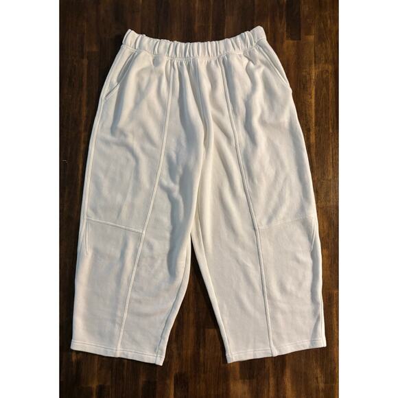 aerie Pants - Aerie Women’s Large Barrel Sweatpants Fleece Pull On Elastic Waist Crop